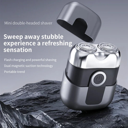 Mini electric shaver, compact and fast charging for home use, men's car shaver, portable for home use, gift for father and boyfr