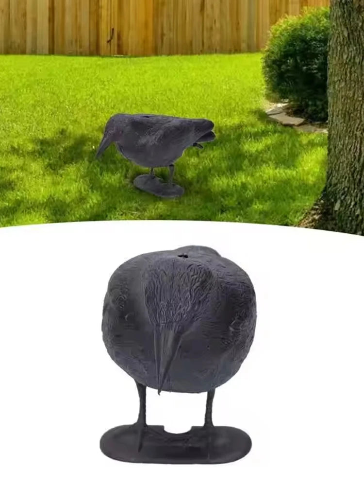1PC Crow Decoration Simulation Plastic Crow Decoration With Footposts Courtyard Garden