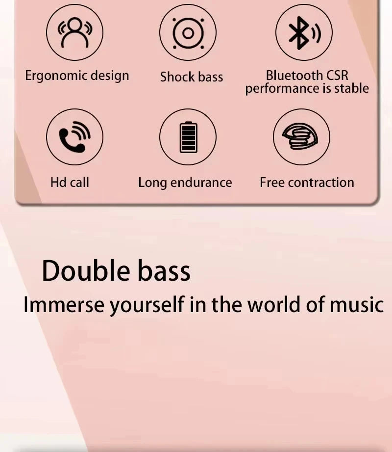 Bs962 Wireless Headphones Bluetooth 5.3 Earphone for Samsung iPhone Stereo Hifi Headset Gaming Earbuds with Mic 2025 New