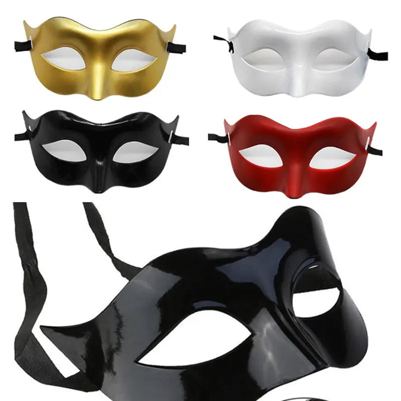 Women Man Sexy Gentleman Masquerade Mask Prom Mask Halloween Party Props Black White Retro Mask Plastic Half Face Cosplay Mask