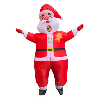 Christmas Inflatable Costume Santa Claus Snowman Gingerbread Tree Adult  Party Masquerade Role Play Holiday Gift