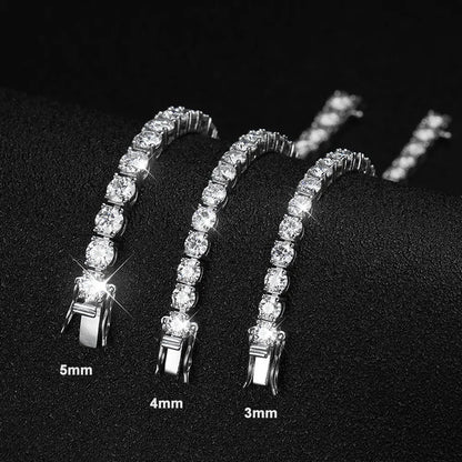 SerenIty 3mm 4mm 5mm D Color Moissanite Tennis Bracelet For Women Man 100% 925 Sterling Silver Plated 18K Hand Chain Jewelry GRA