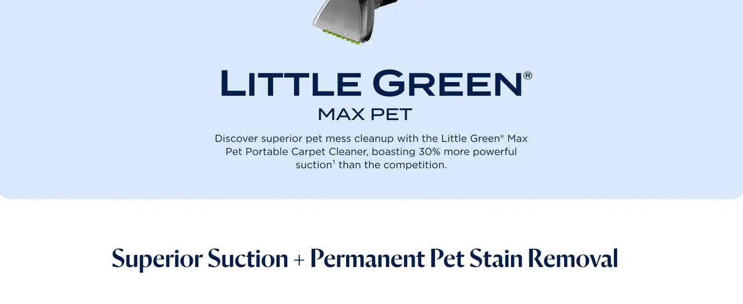 BISSELL® Little Green® Max Pet Portable Carpet and Upholstery Deep Cleaner Car/Auto Detailer Self-Cleaning Tough Stain Tool 3860