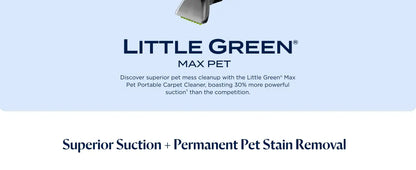BISSELL® Little Green® Max Pet Portable Carpet and Upholstery Deep Cleaner Car/Auto Detailer Self-Cleaning Tough Stain Tool 3860