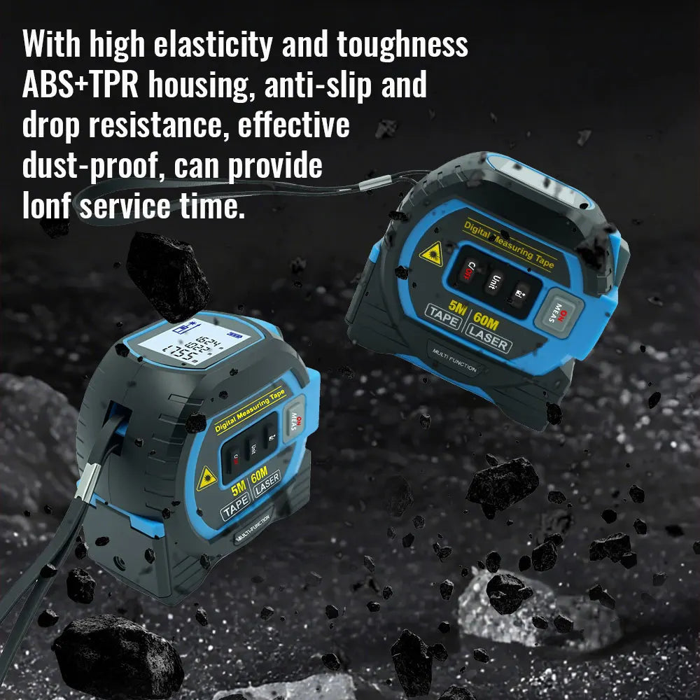 Laser Tape Measure 3 In 1 Digital Tape Measure High Precision Laser Rangefinder Steel Tape Measure High Elasticity