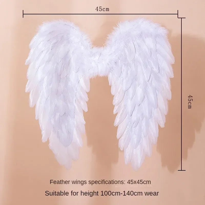 White Angel Feather Wings Festival PartyDecoration Props Scene Decoration Children Adult VictoriasSecret Fashion ShowPerformance