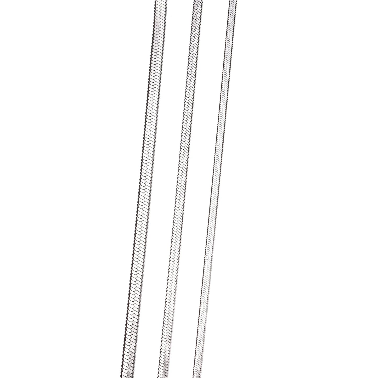 Stainless Steel Width 3mm/4mm/5mm Flat Snake Chain Choker Necklaces for Men