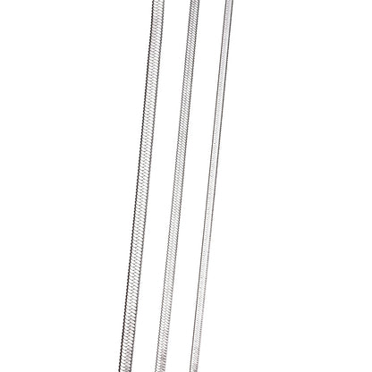 Stainless Steel Width 3mm/4mm/5mm Flat Snake Chain Choker Necklaces for Men