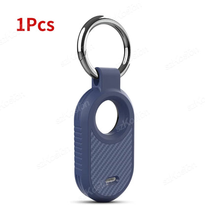 Carbon Fiber Style Case For Samsung Galaxy Smart Tag 2 Locator Anti-lost Backpack Keychain TPU Soft Silicone Protect Back Cover
