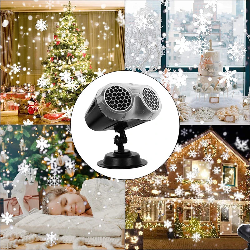 Christmas Snowfall Projector Light Owl Shape Outdoor Highlight Landscape Dynamic LED Snowflake Projection Lamp for New Year Lamp