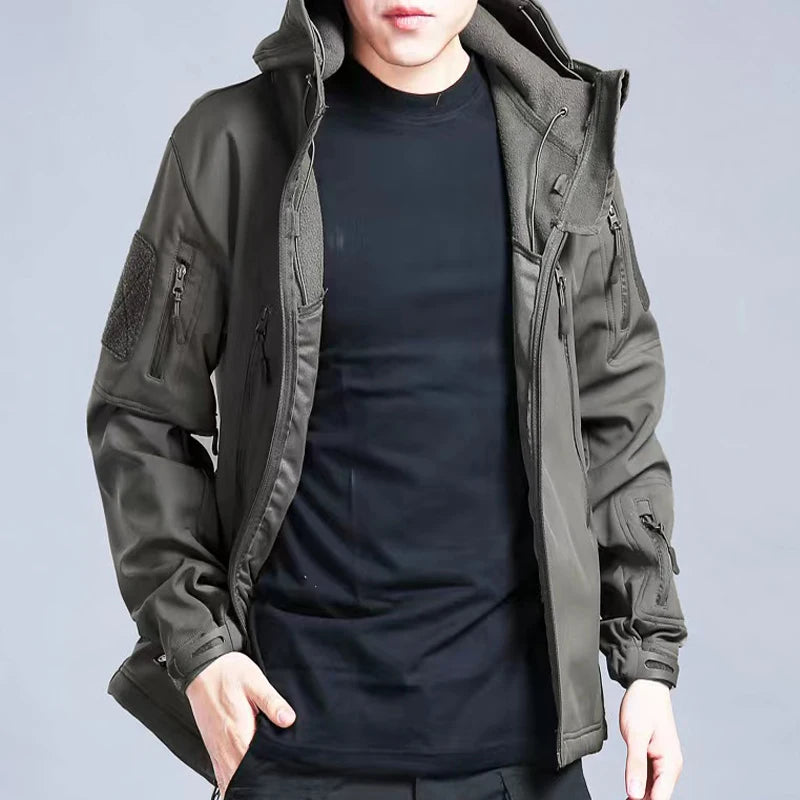 Men's Winter Autumn Softshell Fleece Jackets Waterproof Outdoor Fishing Hiking Hunting Thermal Camping Cargo Coats Warm M-5XL