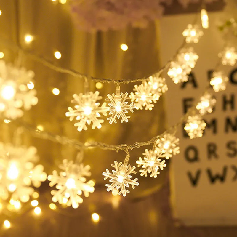 Snowflake LED Light Christmas Decorations For Home Hanging Garland Christmas Tree Decor Ornament 2025 Navidad Xmas Gift New Year