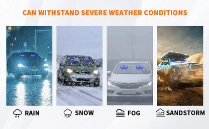 2 in 1 LED Emergency Strobe Lights for Vehicles Front/Rear Windshield with Suction Cups,Dash Deck Safety Flashing Hazard Warning