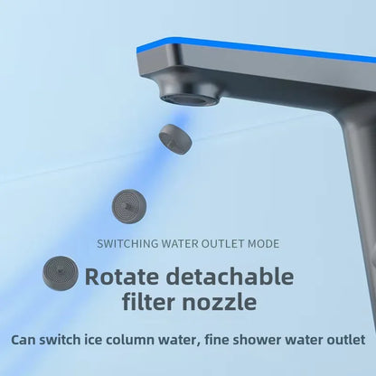 High-end Temperature Display Basin Faucet LED Light 2 Modes Sprayer Hot Cold Water Sink Mixer Wash Tap Single Hole For Bathroom