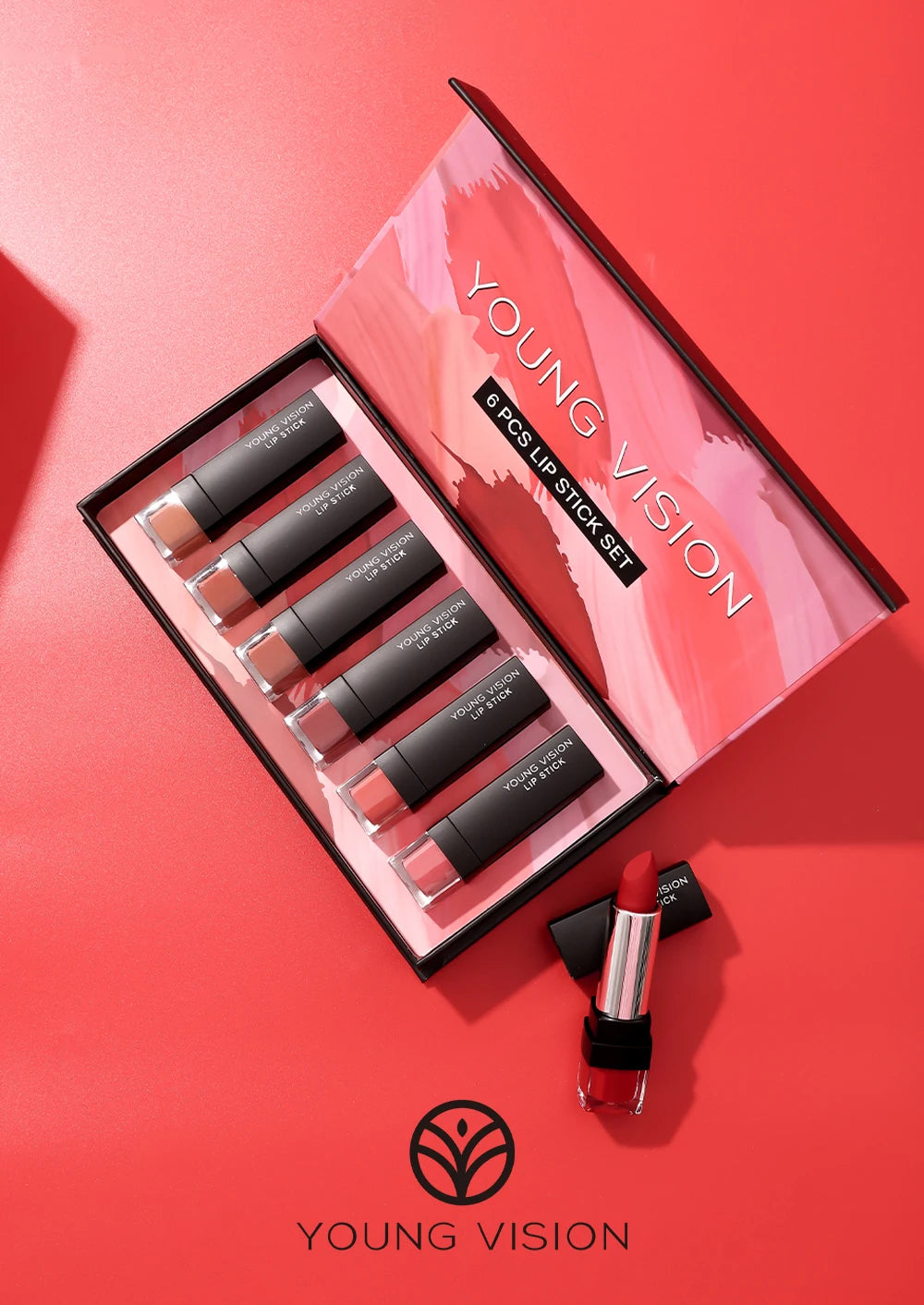 6 pcs /set matte lipstick gift box set non stick cup lipstick velvet moisturizing lipstick