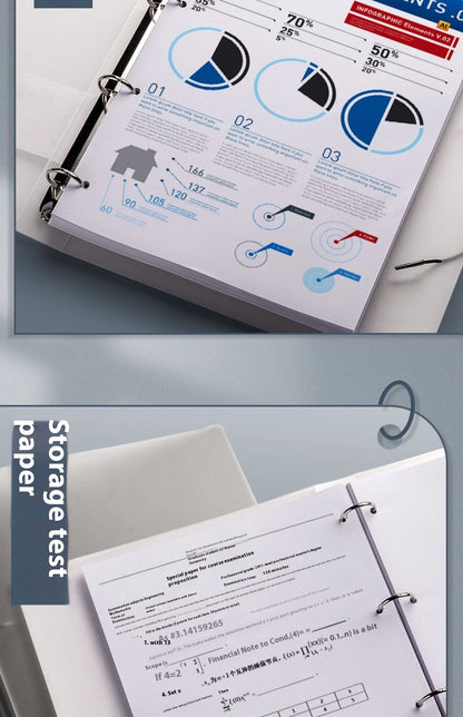 NONE Four Hole A4 Punched Binder 4-hole Folder Data Book Storage Book Clip Shell Insert Bag Paper Binding clip Office Notes