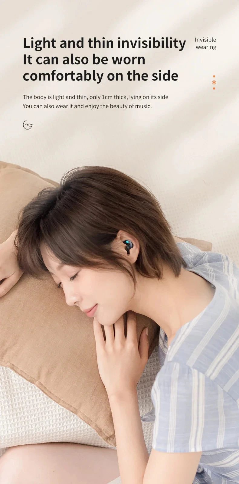 Mini Wireless X55 In-Ear Sleep Bluetooth Earphones TWS Invisible Stereo Headphones with Microphone for HD Calls Headset