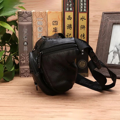 Men Waist Fanny Bags Sling Chest Bag Genuine Leather Casual Fashion Retro Cross body Male Real Cowhide Loop Hip Belt Bum Bag