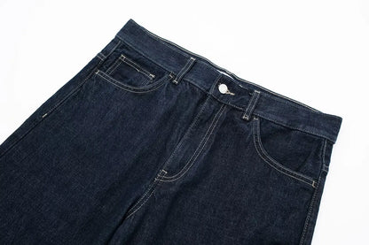 TRAFZA Women Vintage Denim Jacket Single Breasted Lapel Long Sleeve Coat With Pockets Dark Blue Denim Jacket Fashion High Street