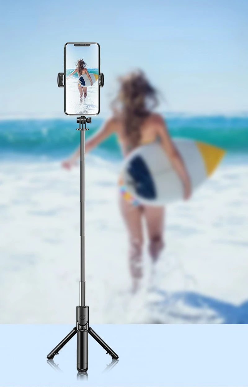 Bluetooth Selfie Stick Tripod with Remote – Compatible with iPhone & Android