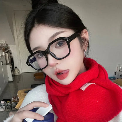 Retro Anti Blue Light Computer Glasses Frame Women Oversized Men Trendy Fashionable Stylish Eyeglasses Classic Spectacles Ouclos