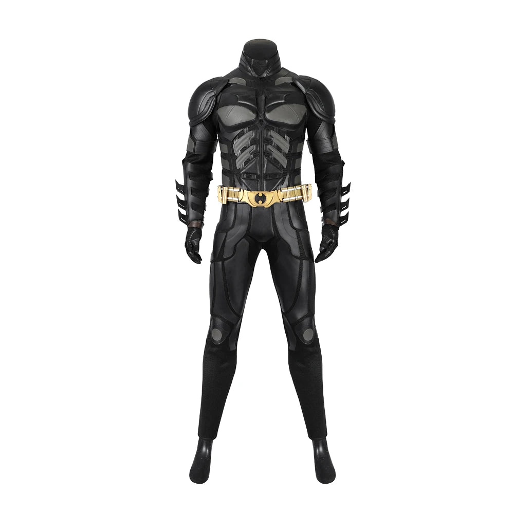 Superhero Bruce Wayne  High Quality Movie Dark Knight Bat Cosplay  Battle Costume Outfit Man Vest Cloak Mask Halloween Carnivl