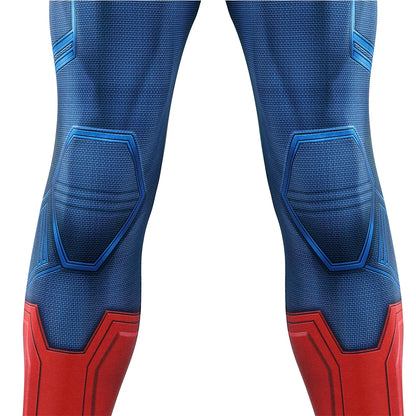 Hero Zentai Man Clark Kent Disguise Super High Quality Halloween Cosplay Costume Bodysuit with Red Cloak 3D Printed Kent Outfit