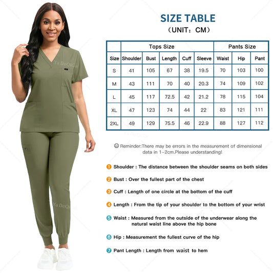Women's Stretch Scrub Set – V-Neck Top & Jogger Pants
