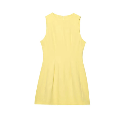 Yellow Slim Fit Mini Dress – Summer 2025 Casual Chic