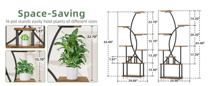 8-Tier Indoor Plant Stand with Grow Lights – Tall Metal Shelf for Corners & Living Rooms, Space-Saving Display Rack for Multiple Plants