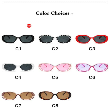 Vintage Oval Sunglasses Women Luxury Brand Designer Small Oval Sun Glasses Retro Black Red Glasses ladies Goggle UV400 Eyewear