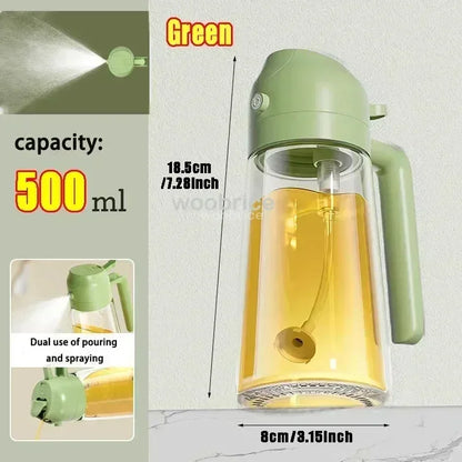 2-in-1 Glass Oil Dispenser & Sprayer | Leakproof, Non-Slip Kitchen Mister