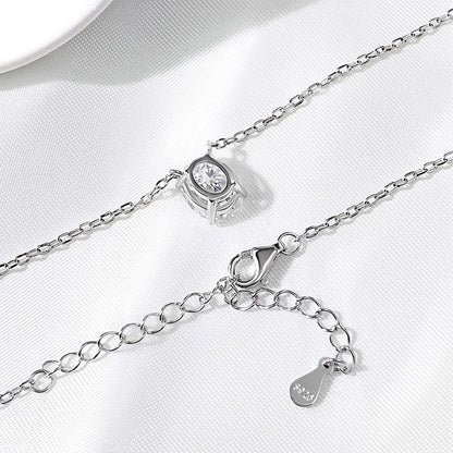 Smyoue 1CT 2CT 3CT Oval Cut Moissanite Necklaces for Women Jewelry 100% Real Silver Chain 925 Pandant Lab Diamond Birthday Gift