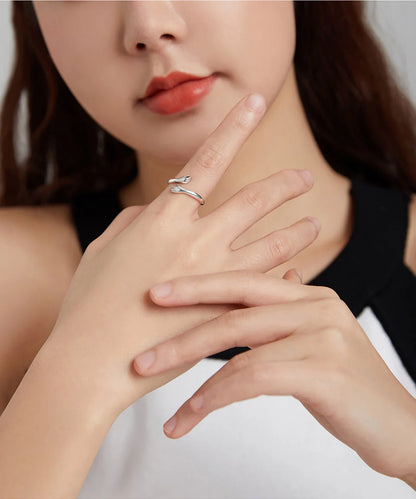 BAMOER 925 Sterling Silver Hug Open Ring Warmth and Love Hand Adjustable for Women Party Jewelry, His Big Loving Family Gift