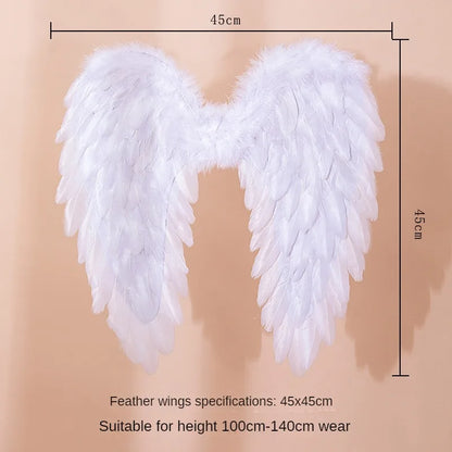 White Angel Feather Wings Festival PartyDecoration Props Scene Decoration Children Adult VictoriasSecret Fashion ShowPerformance
