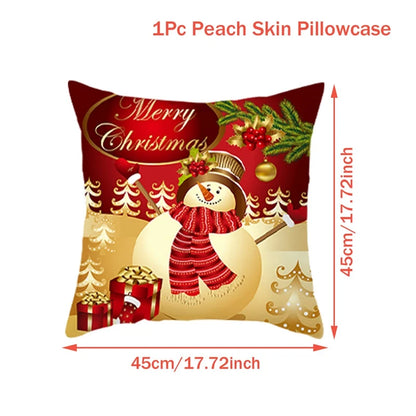 Christmas Cushion Cover Merry Christmas Decorations for Home 2025 Christmas Ornament Navidad Noel Xmas Gifts Happy New Year 2026