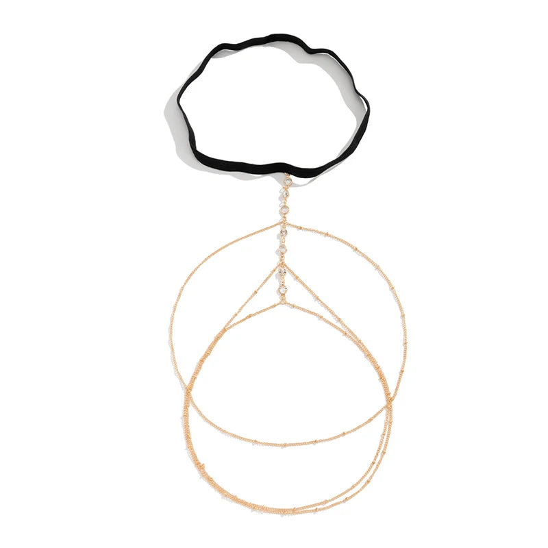 2024 New Women Bohemian Thigh Chain Simple Star Body Chains for Women Double-layer Metal Bodychain Fashion Thigh Jewelry Leg Cha