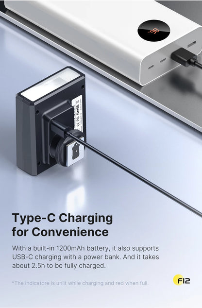 Ulanzi F12 Mini Camera Flash Speedlite GN12 6500K Standard Hot Shoe Mount for Sony Canon Nikon Panasonic Olympus DSLR Camera