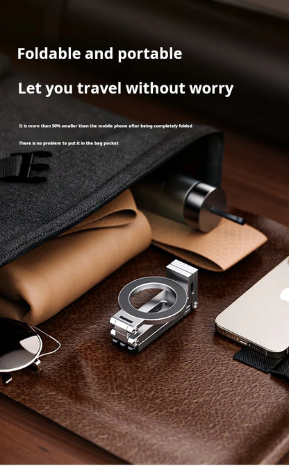Adjustable Magnetic Phone Tripod Stand with 1/4'' Port, Ultra-Light Aluminium Phone Mount for iPhone Series, for Travel, Vlog