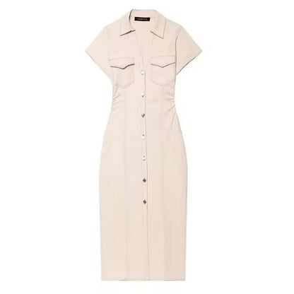 Women’s Denim Midi Dress – Casual A-Line Summer Look