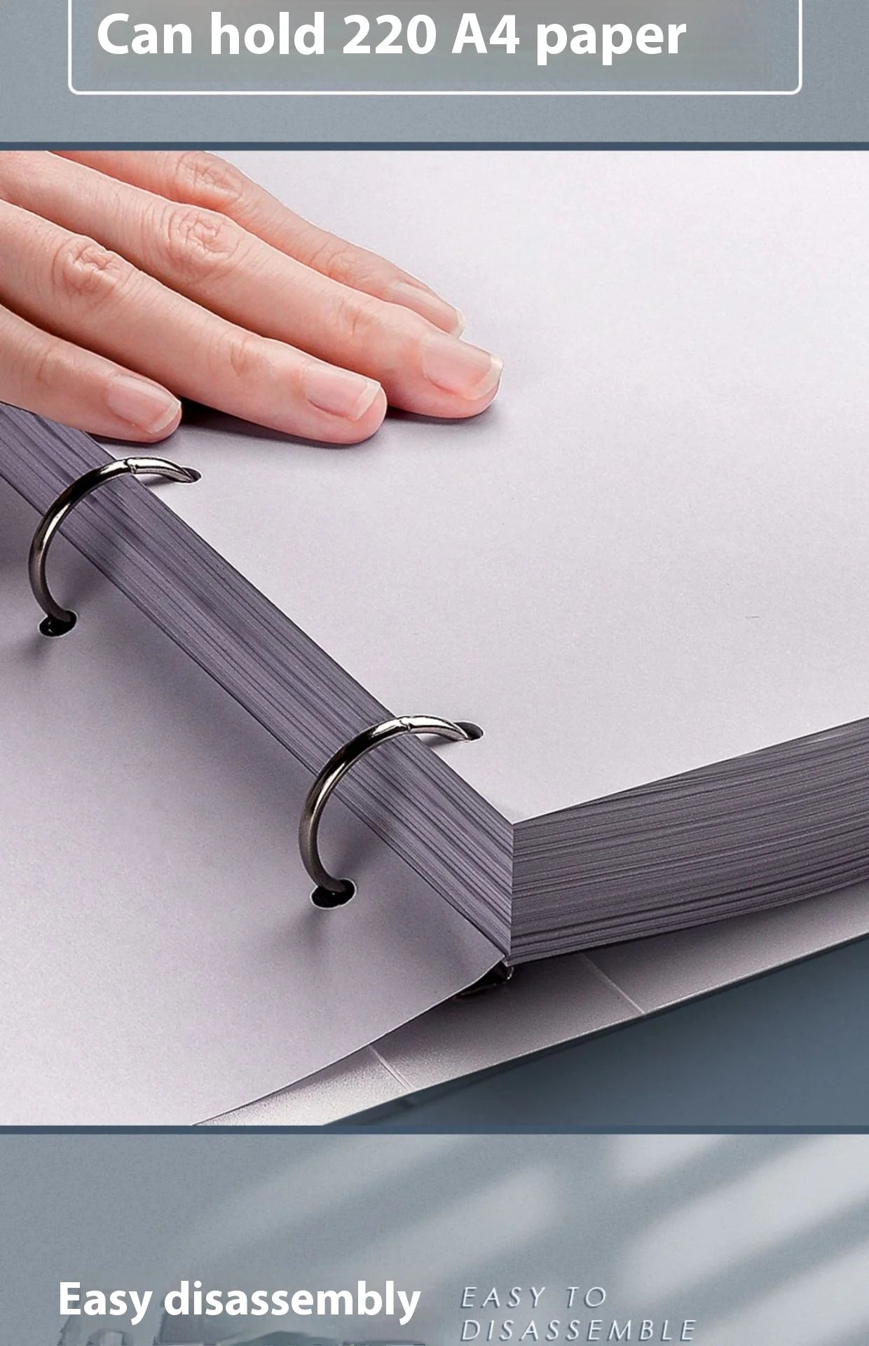 NONE Four Hole A4 Punched Binder 4-hole Folder Data Book Storage Book Clip Shell Insert Bag Paper Binding clip Office Notes