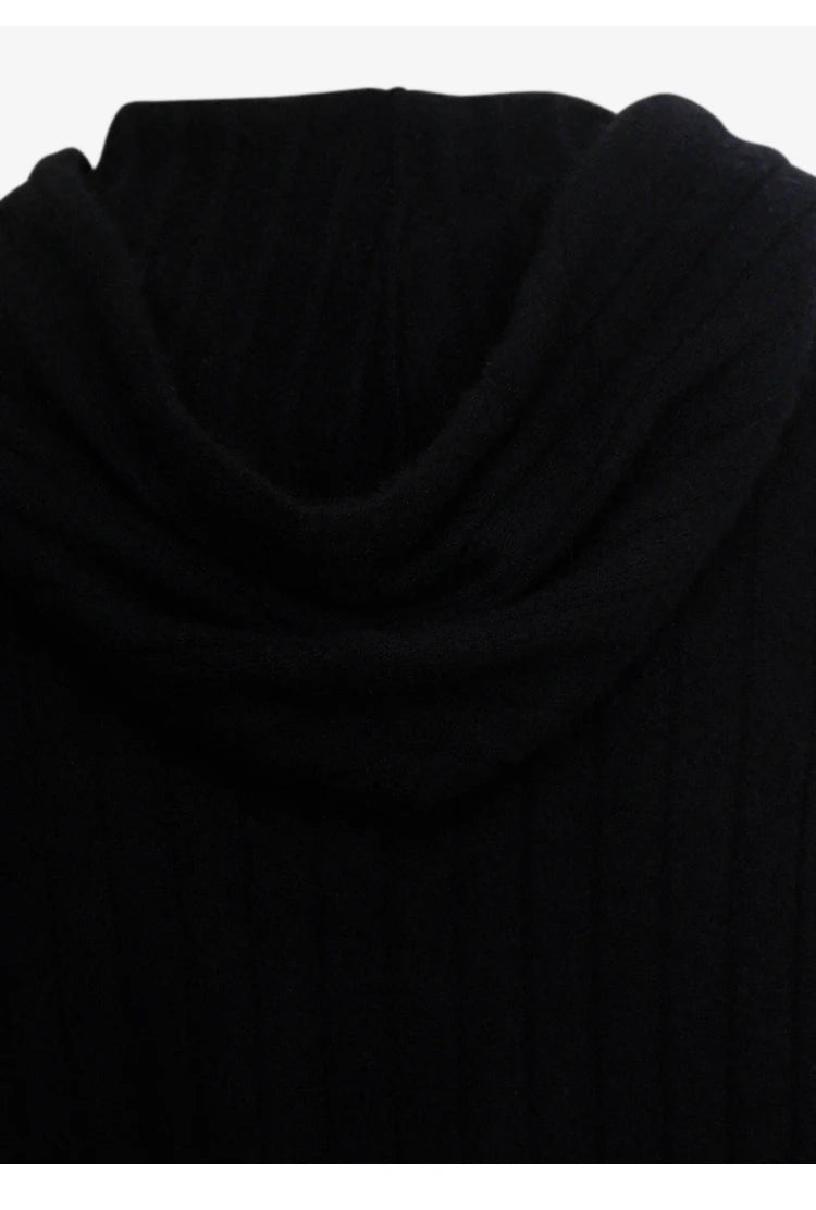 BC839 High-quality luxury brand women's long-sleeved hooded cardigan knitted sweater 94% cashmere