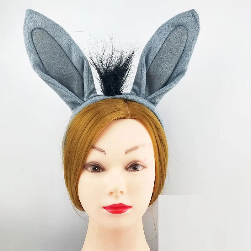 Animals Donkey Headband Bowtie Tail Gloves Tutu Skirt Anime Props Birthday Halloween Cosplay Costume for Kids Adult Dress