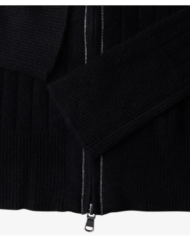 BC839 High-quality luxury brand women's long-sleeved hooded cardigan knitted sweater 94% cashmere