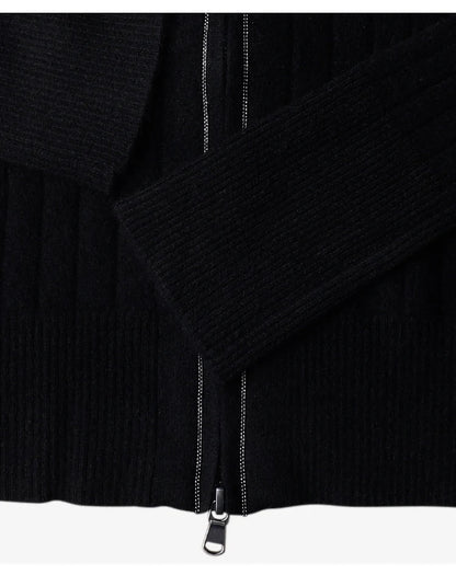 BC839 High-quality luxury brand women's long-sleeved hooded cardigan knitted sweater 94% cashmere