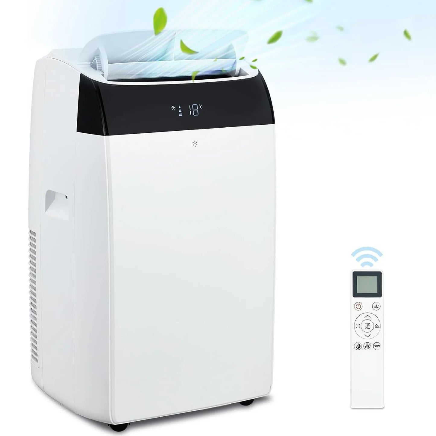 14000 BTU Portable Air Conditioners, 3-In-1 Free Standing Cooling AC Unit With Fan, Dehumidifier, Remote Control, Sleep Mode