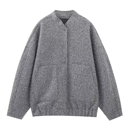 Women's Winter Casual Pocket Jacket – Solid Color, Cozy & Stylish | TRAFZA