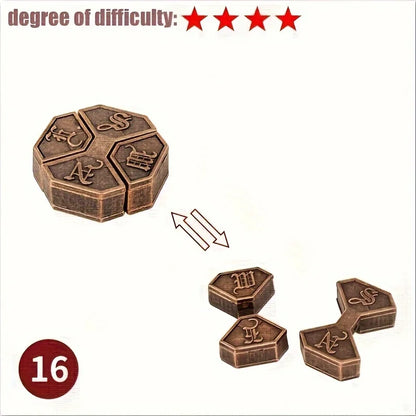A classic intellectual metal puzzle toy, a difficult educational game toy for Christmas, Thanksgiving and birthday gifts