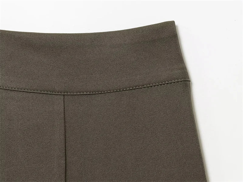 Women's Long Pants 2025 Autumn New Arrivals Military Green Pleated Loose Wide-Leg Pants Casual Fashion Stylish and Versatile