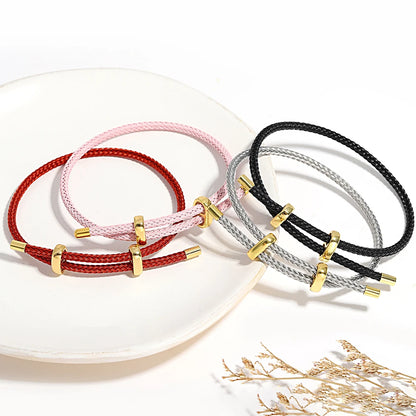 Red String Braided Charm Bracelet – Unisex Adjustable Stainless Steel
